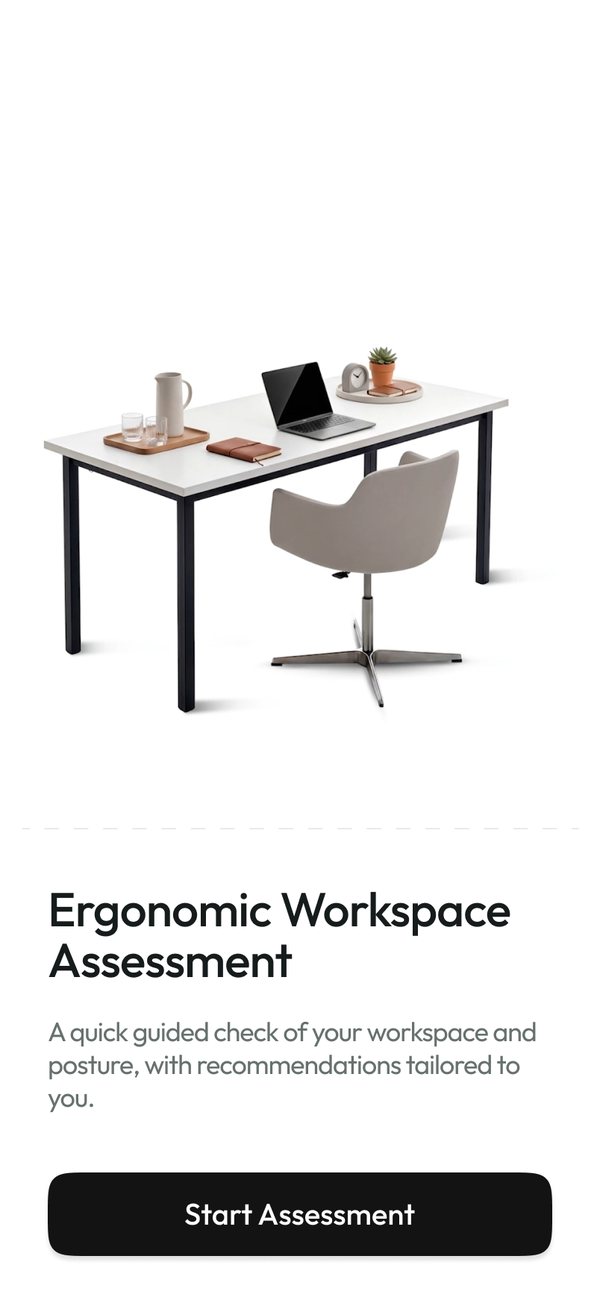 Ergonomic Workspace Assessment start screen