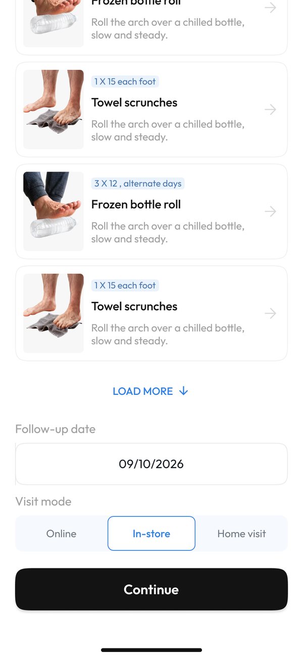 Follow-up date and visit mode